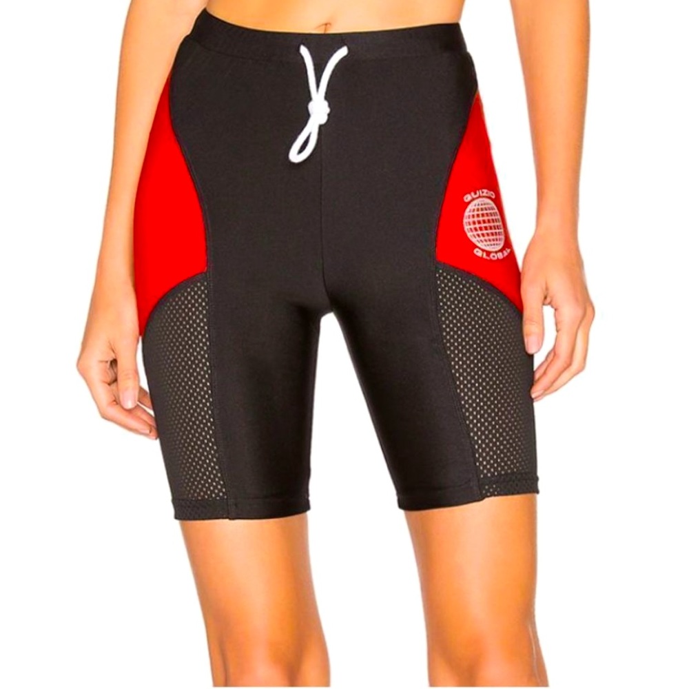 NEW with tags Danielle Guizio red and black mesh panel bike shorts REVOLVE XS